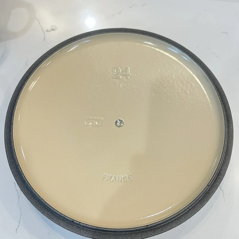 Le Creuset Signature 3.5‎ Qt Cast Iron Braiser #24 Oyster Flint Gray NIB NOS